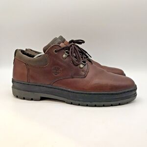 Timberland 69049 Derby Shoes Men's 12M Brown Leather Lace Up Low Top Oxfords